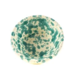 Puglia Handmade Puglia Ciotola Splatter Aquamarine Puglia Fatta A Mano 12cm -Negozio al dettaglio stagionatura NC0051 PugliaAquamarineSplatterBowl12cm var2