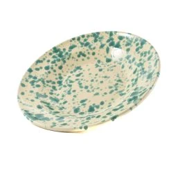 Puglia Handmade Puglia Aquamarine Splatter Pasta Bowl 29cm -Negozio al dettaglio stagionatura NC0052 PugliaAquamarineSplatterPastaBowl29cm var2