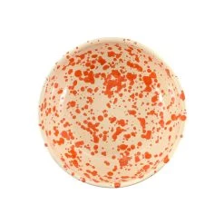 Puglia Handmade Puglia Orange Splatter Bowl 19cm Da Tavola -Negozio al dettaglio stagionatura NC0055 PugliaOrangeSplatterBowl19cm