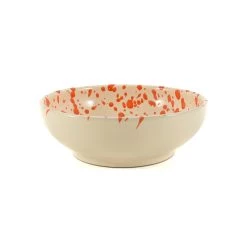 Puglia Handmade Puglia Orange Splatter Bowl 19cm Da Tavola