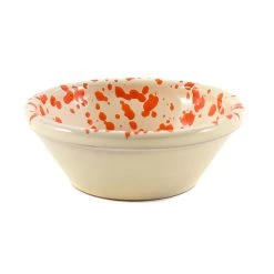 Puglia Handmade Puglia Orange Splatter Bowl 12cm Da Tavola
