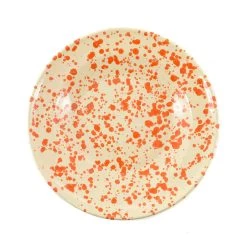 Puglia Handmade Puglia Posate Puglia Orange Splatter Pasta Bowl 29cm -Negozio al dettaglio stagionatura NC0059 PugliaOrangeSplatterPastaBowl29cm