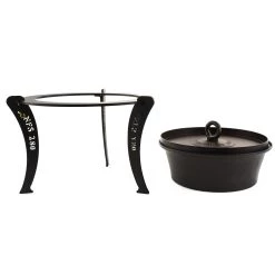 Netherton Foundry Netherton Fonderia Forno Olandese Con Coperchio Di Carbone Caldo E Stand