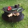 Netherton Foundry Spun Ferro Spalato Chapa Con Tavolo Da Fuoco 24" Barbecue