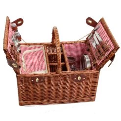 Les Jardins De La Comtesse Saint Germain Picnic Hamper Per 4 -Negozio al dettaglio stagionatura P 20007 saintgermain rouge ouvert face scaled 1