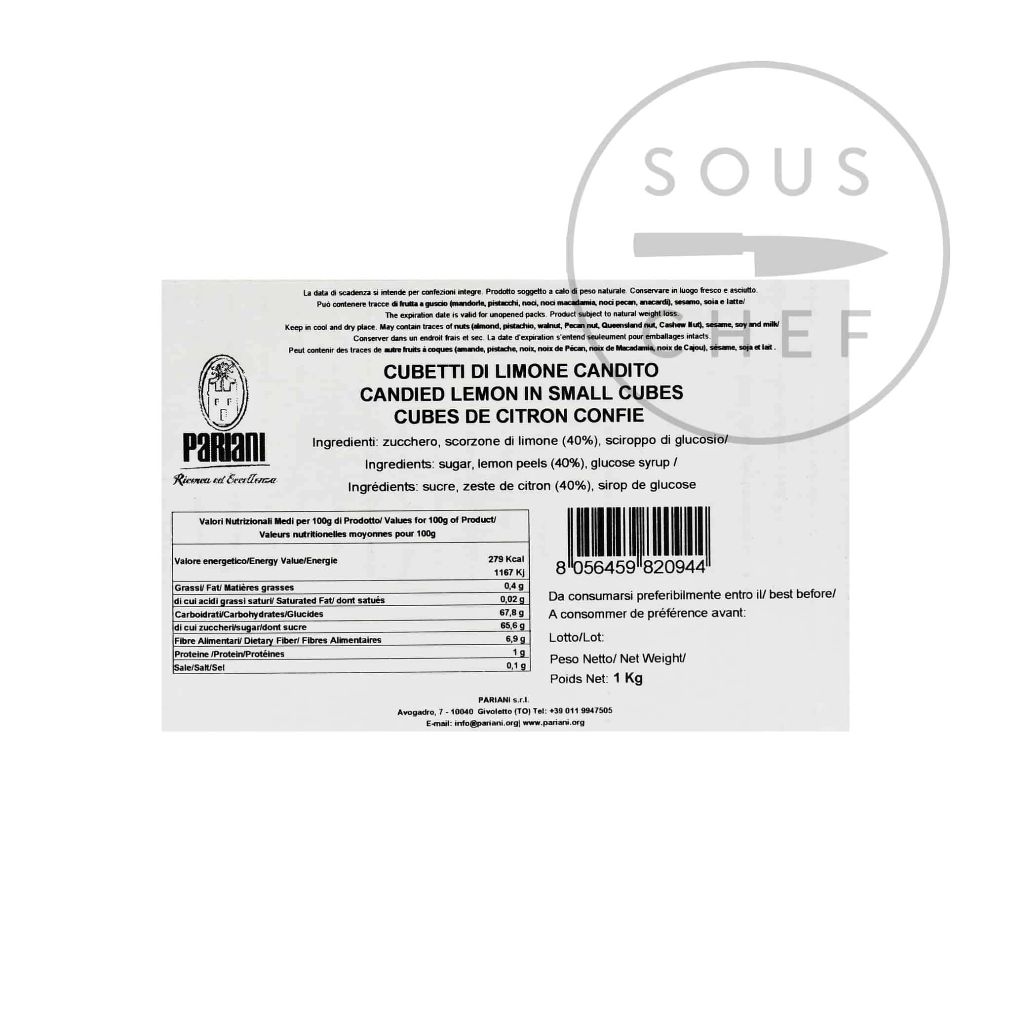 Limone Candito Pariani In Piccoli Cubetti 1kg 5 Limone Candito Pariani In Piccoli Cubetti 1kg - immagine 3