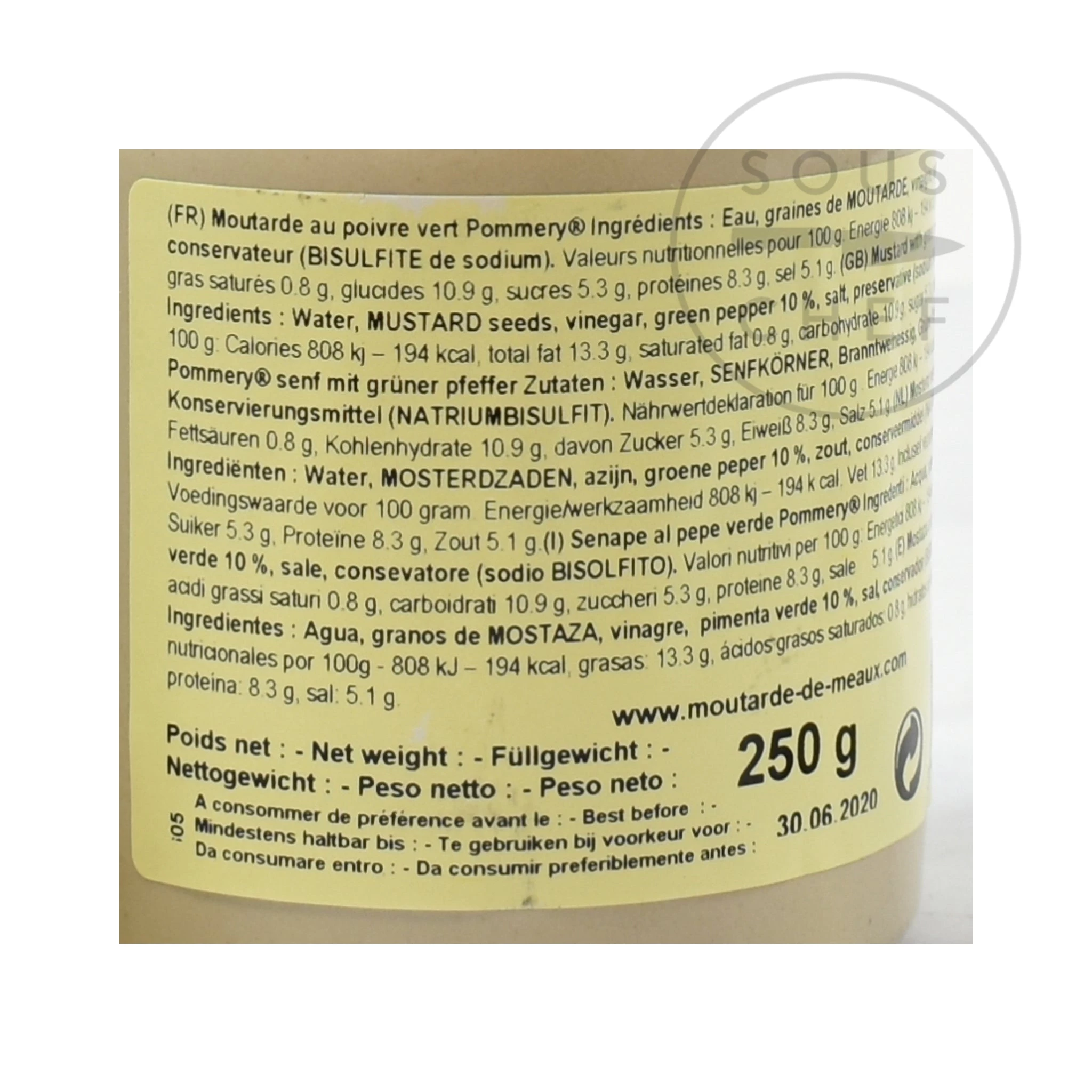 Ingredienti Pommery Green Peppercorn Mostarda 250g 6 Ingredienti Pommery Green Peppercorn Mostarda 250g - immagine 4