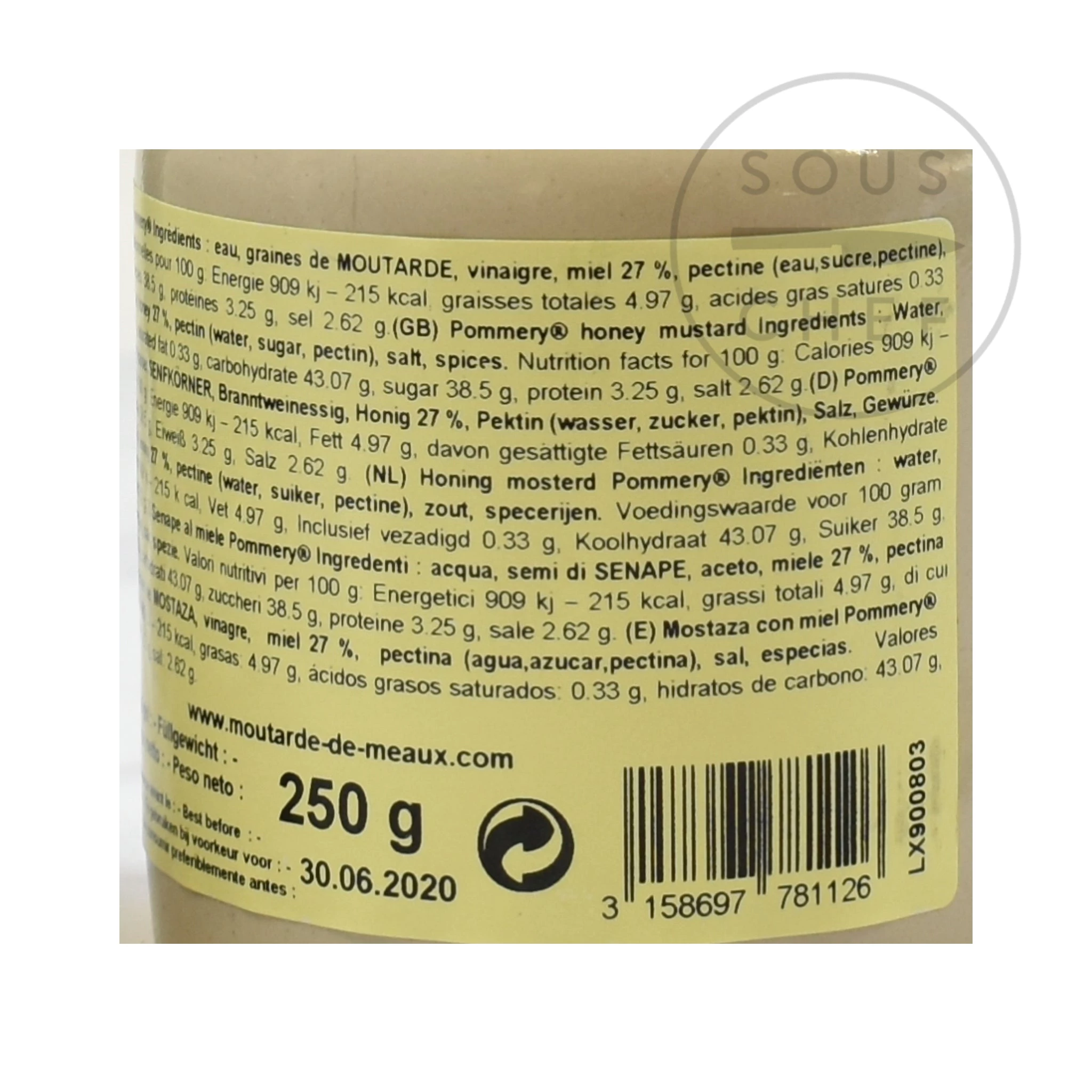 Ingredienti Pommery Miele Senape 250g 4 Ingredienti Pommery Miele Senape 250g - immagine 2