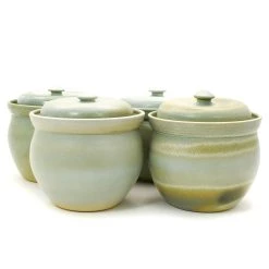 Sauerkraut Pots Vasetti Di Crauti Sauer Fatti A Mano Stoneware Fermentazione Crock In Blu 2 Litre Cookware -Negozio al dettaglio stagionatura RB0003 HandmadeStonewareFermentingCrockinBlue2litre group