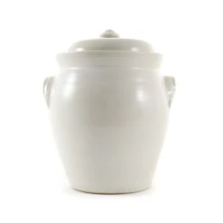 Sauerkraut Pots Vasetti Di Crauti Sauer Pentole Fatti A Mano Stoneware Fermentazione Crock In Bianco 4.5 Litre