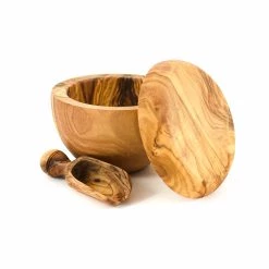 Naturally Med Naturalmente Med Olive Wood Sale Pot E Scoop Set Da Tavola