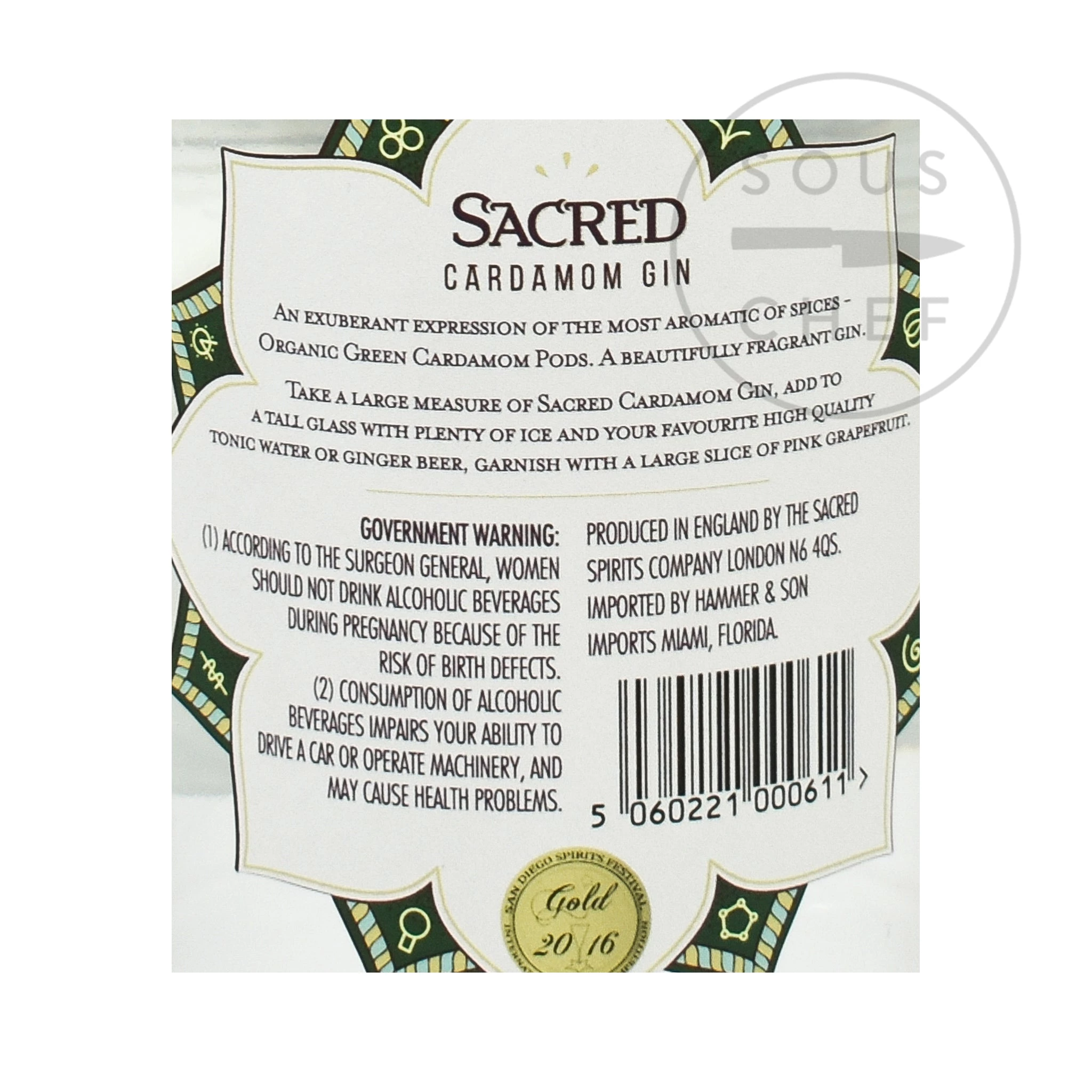 Sacred Spirits Cocktail Making & Barware Sacred Cardamom Gin 70cl 6 Sacred Spirits Cocktail Making & Barware Sacred Cardamom Gin 70cl - immagine 4