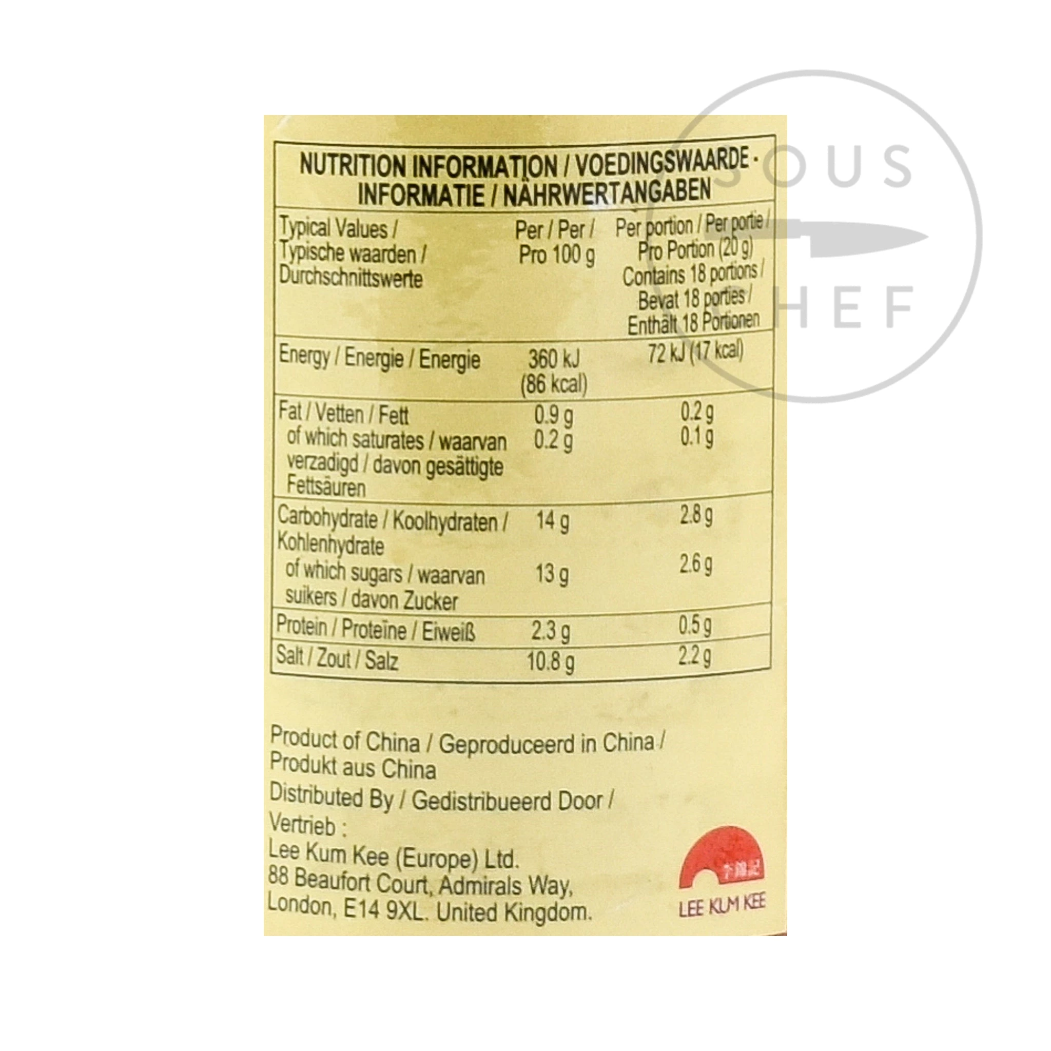 Ingredienti Lee Kum Kee Chilli Salsa All'aglio 368g 4 Ingredienti Lee Kum Kee Chilli Salsa All'aglio 368g - immagine 2