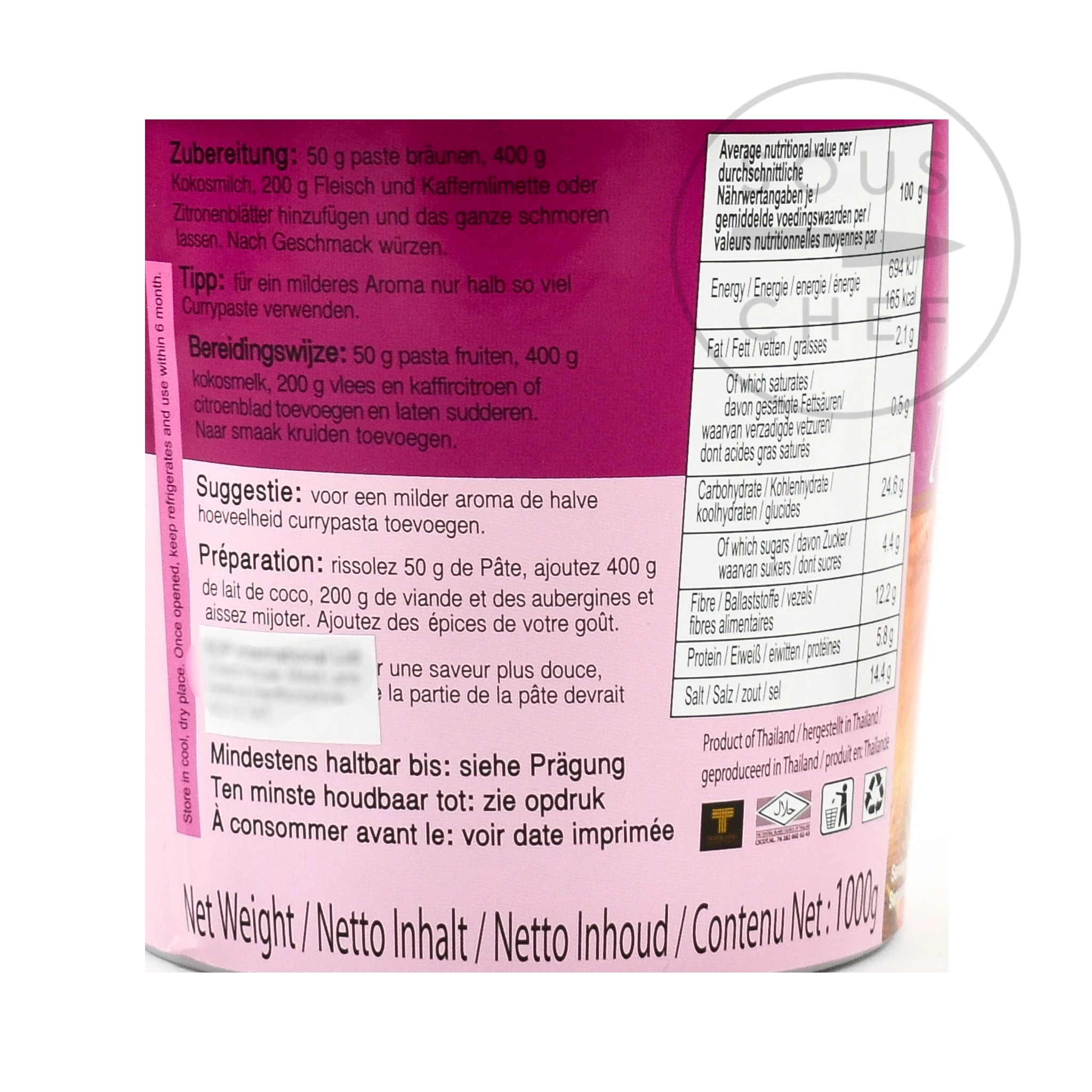 Mae Ploy Penang Curry Paste 1kg 5 Mae Ploy Penang Curry Paste 1kg - immagine 3