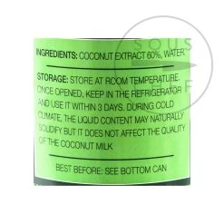 Aroy-D Latte Di Cocco 400ml Ingredienti -Negozio al dettaglio stagionatura SI0091 Aroy DCoconutMilkTin400ml nutrition2