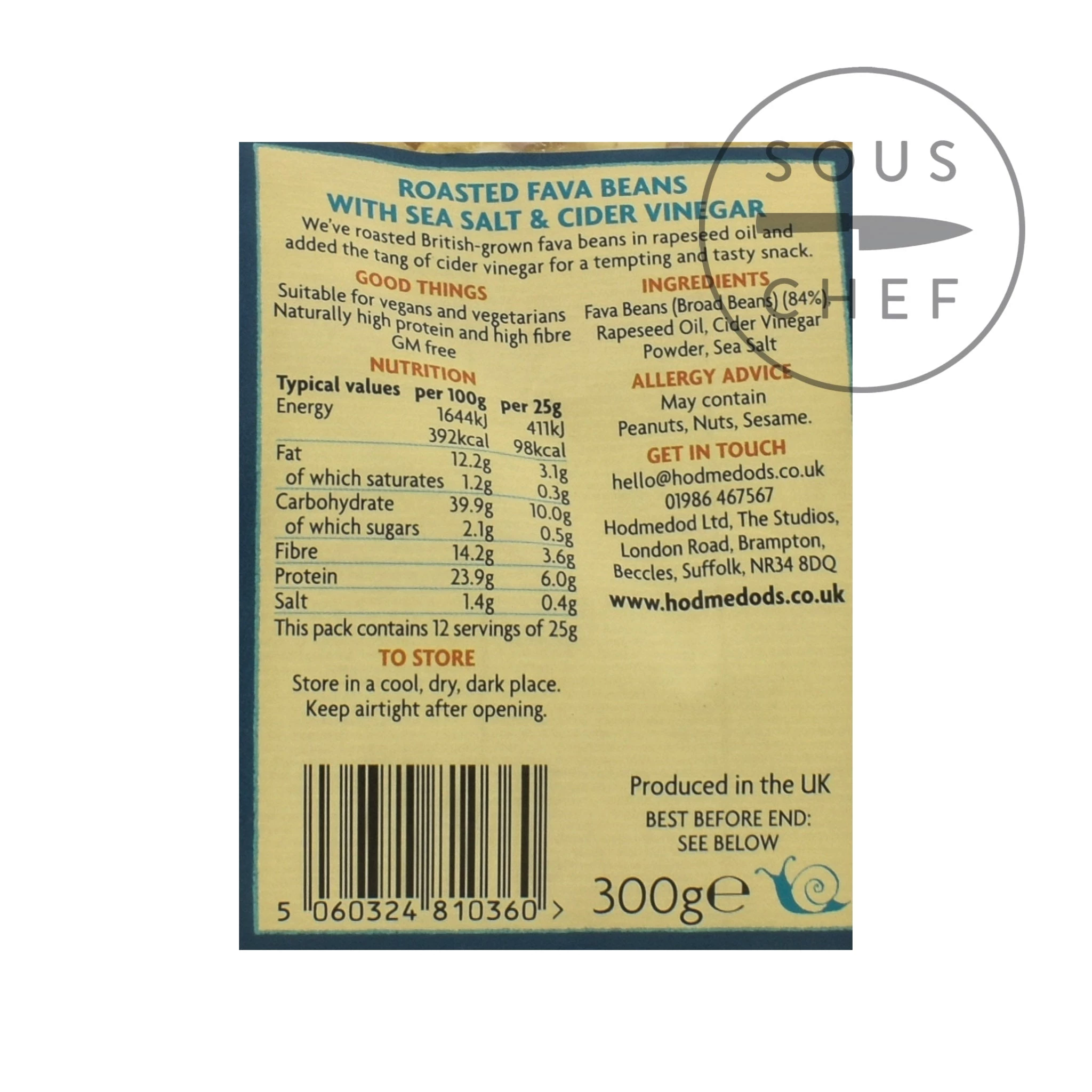 Hodmedod's Salt & Aceto Di Hodmedod Fagioli Di Fava Arrosto 300g Ingredienti 4 Hodmedod's Salt & Aceto Di Hodmedod Fagioli Di Fava Arrosto 300g Ingredienti - immagine 2