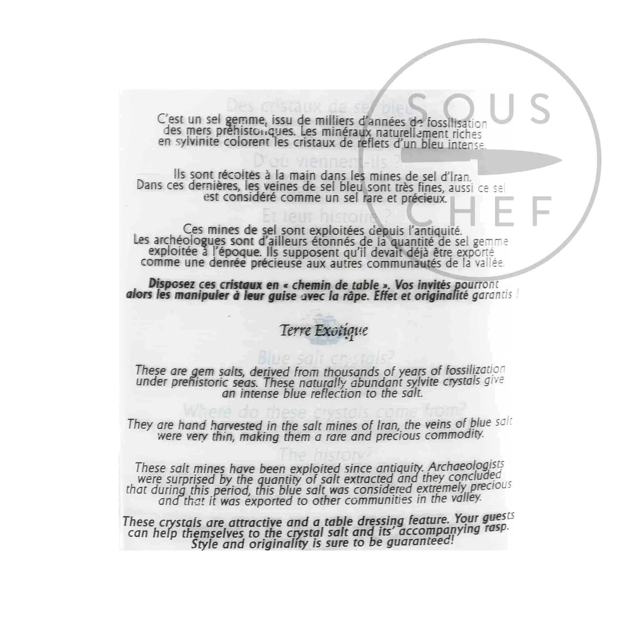 Terre Exotique Blue Salt Dalla Persia Con Grater 400g Ingredienti 4 Terre Exotique Blue Salt Dalla Persia Con Grater 400g Ingredienti - immagine 2