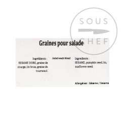 Terre Exotique Salad Seeds Blend 500g -Negozio al dettaglio stagionatura TE1280 TerreExotiqueSaladSeedsBlend500g allergen