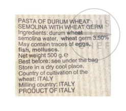 Morelli Strozzapreti 500g Ingredienti -Negozio al dettaglio stagionatura TT0009 MorelliStrozzapreti500gnutrition