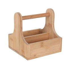 Viejovalle Bamboo Condimento Caddy Con Maniglia Da Tavola