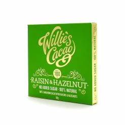 Willie's Cacao Ingredienti Cacao Di Willie Raisin & Nocciola 100% Cioccolato Fondente 50g