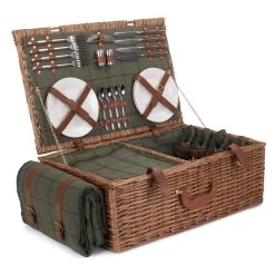 Willow Direct Tweed Picnic Hamper Per 4 Verdi