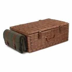 Willow Direct Tweed Picnic Hamper Per 4 Verdi -Negozio al dettaglio stagionatura WD0001 TweedPicnicHamperfor4Green 3