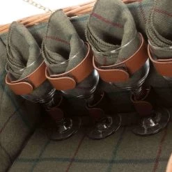 Willow Direct Tweed Picnic Hamper Per 4 Verdi -Negozio al dettaglio stagionatura WD0001 TweedPicnicHamperfor4Green 4