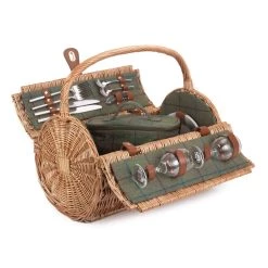 Willow Direct Tweed Oval Picnic Hamper Per 2 Verdi