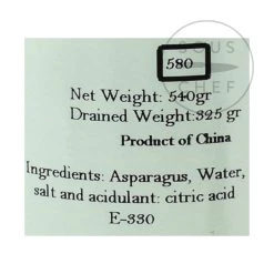 Ole White Asparagus Spears 540g -Negozio al dettaglio stagionatura WhiteAsparagusSpears540g nutrition