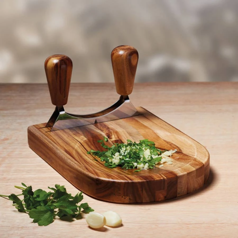 Kitchencraft Cucina Acacia Legno Hachoir Mezzaluna Set 4 Kitchencraft Cucina Acacia Legno Hachoir Mezzaluna Set - immagine 2