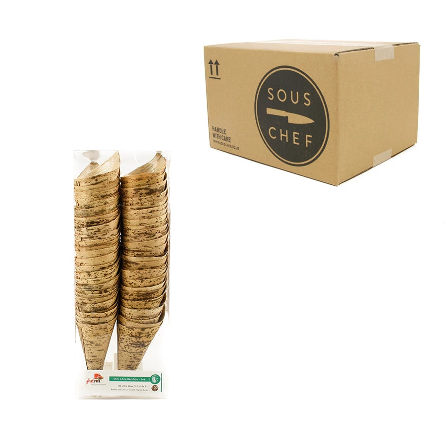 Sous Chef Tableware Bamboo Leaf Canape Cones 13cm 4 Sous Chef Tableware Bamboo Leaf Canape Cones 13cm - immagine 2