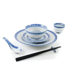 Chinese Tableware Tavolo Cinese Blue Rice Pattern Cucchiaio Di Riso 14cm Tableware -Negozio al dettaglio stagionatura blue rice pattern range 2