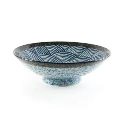 Kiji Stoneware & Ceramics Kiji Stoneware & Ceramics Blue Wave Large Shallow Bowl