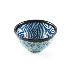 Kiji Stoneware & Ceramics Kiji Stoneware & Ceramica Blue Wave Rice Bowl Posate