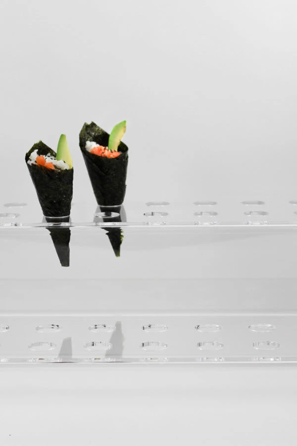 Sous Chef Tableware Sous Chef Tavolo Da Tavola Buffet Display 2-Tier Canape Cone Vassoio Per 40 Coni 4 Sous Chef Tableware Sous Chef Tavolo Da Tavola Buffet Display 2-Tier Canape Cone Vassoio Per 40 Coni - immagine 2