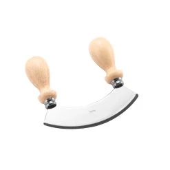 Eppicotispai Pentole In Acciaio Inox 6 Pollici Mezzaluna Chopper / Mincer Con Manico In Legno