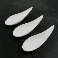 Kiji Stoneware & Ceramics Kiji Stoneware & Ceramica Tableware Gres Porcellanato Bianco Curvo Canape Spoon X 12