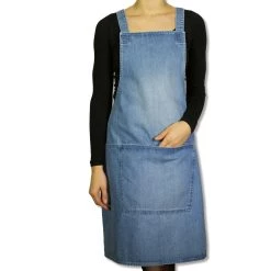 Cookware Dutchdeluxes Denim Suspender Grembiule In Blu -Negozio al dettaglio stagionatura dutch deluxes denim suspender apron model blue