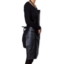 Dutchdeluxes Olandesedeluxes In Pelle Cerniera Grembiule In Nero Classico 12 Dutchdeluxes Olandesedeluxes In Pelle Cerniera Grembiule In Nero Classico -Negozio al dettaglio stagionatura dutch deluxes leather zipper apron classic black model side