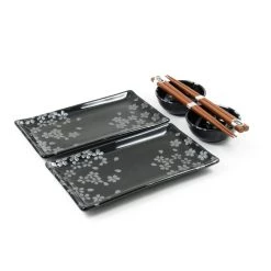 Kiji Stoneware & Ceramics Kiji Stoneware & Ceramica Kuro Hana Sushi Set Di Servizio