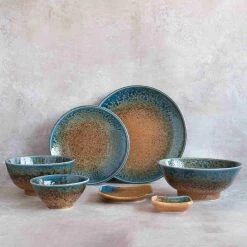 Kiji Stoneware & Ceramics Kiji Stoneware & Ceramica Chouseki Blue Gold Bowl 13cm Dia X 7cm -Negozio al dettaglio stagionatura lifestyle 0000 ChousekTableware lifestyle1 BA0133 BA0097 JA0054 BA0096 JA0047 JA0039