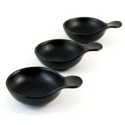 Kiji Stoneware & Ceramics Kiji Stoneware & Ceramica Gres Porcellanato Nero Lipped Canape Dish X 12 Tableware