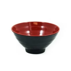 R&B R& B Melamina Red & Black Rice & Soup Bowl Vasellame