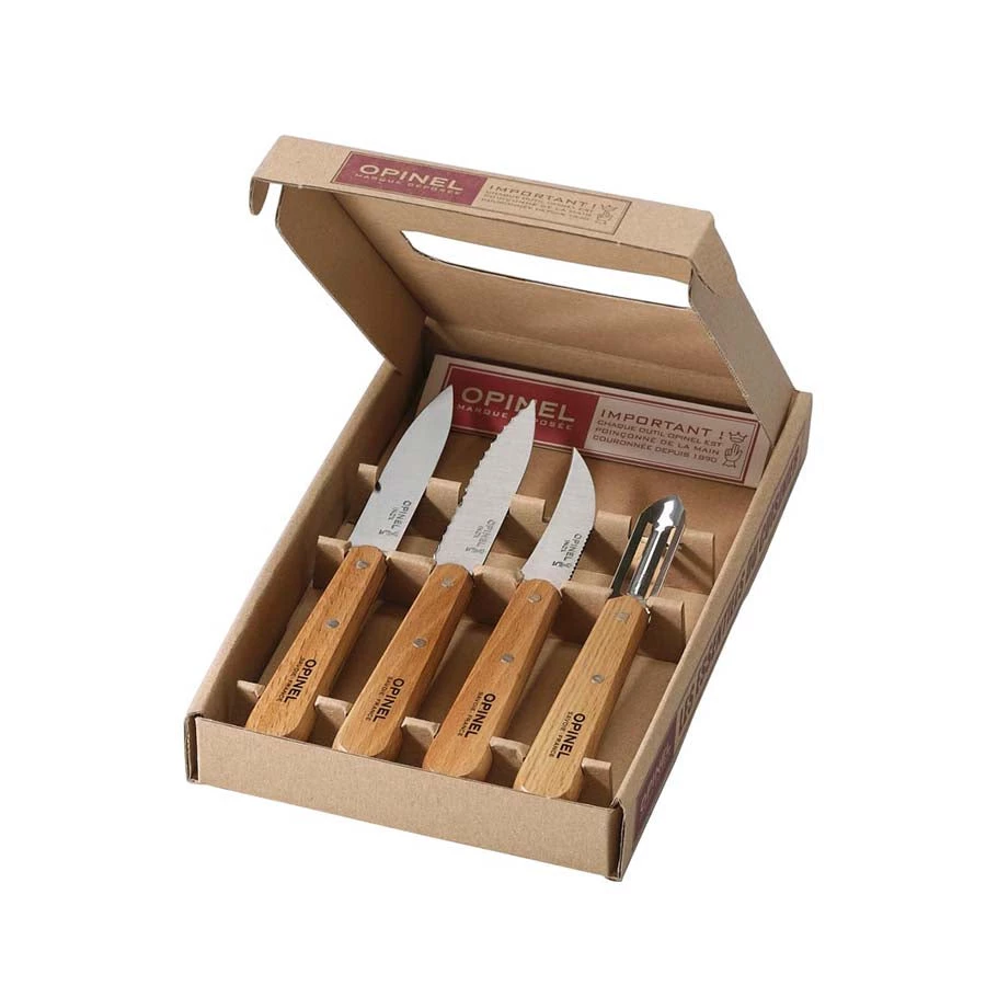 Opinel Essenziali Coltelli Da Cucina In Faggio - Set Di 4 Pentole 4 Opinel Essenziali Coltelli Da Cucina In Faggio - Set Di 4 Pentole - immagine 2