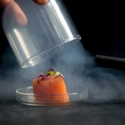 Portuguese Tableware Posate Portoghese 4x Piccolo Cloche In Vetro A Cupola - 8cm Dia -Negozio al dettaglio stagionatura salmon cloche gun 1