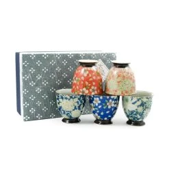 Kiji Stoneware & Ceramics Kiji Stoneware & Ceramica Tableware Sarasa Japanese Teacup Set