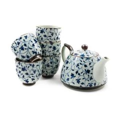 Kiji Stoneware & Ceramics Kiji Stoneware & Ceramica Da Tavolo Shizen Blue Teiera Giapponese & Teacup Set -Negozio al dettaglio stagionatura shizen blue japanese teapot set