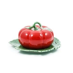 Bordallo Pinheiro Tomato Butter Dish Con Copertina -Negozio al dettaglio stagionatura tomato butter dish 1