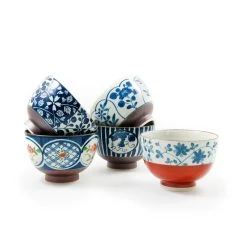 Kiji Stoneware & Ceramics Kiji Stoneware & Ceramica Tradizionale 5-Piece Giapponese Rice Bowl Set -Negozio al dettaglio stagionatura traditional japanese rice bowl set 5pieces 1